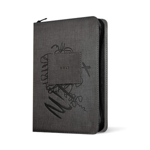 NLT Compact Zipper Bible, Filament Enabled (Leatherlike, Charcoal Patch), Case of 40