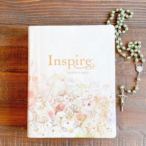 Inspire Catholic Bible NLT Large Print (Leatherlike, Flower Design) - Case of 6