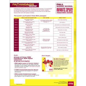 Infants, Toddlers, and 2s Teacher Guide, FaithWeaver NOW Fall 2026 