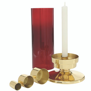 Sanctuary Lamp with Ruby Glass Globe