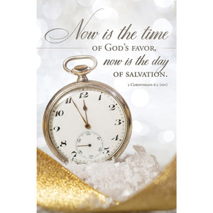 Church Bulletin - New Years - Now is the time of God's favor - 2 Cor 6:2 NIV (Pack of 100)