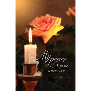 Church Bulletin 11" - Funeral - Bridge - Peace I Leave With You - John 14:27 KJV (Pack of 100)