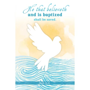 Church Bulletin - Baptism - He that believeth and is baptized - Mark 16:16 KJV (Pack of 100)