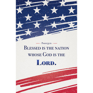Church Bulletin - Patriotic - Blessed Is the Nation - Ps 33:12 KJV (Pack of 100)