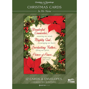 Boxed Cards - Solid - Christmas - In His Name - Isa 9:6 NIV (1 box)