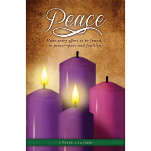 Church Bulletin 11" - Advent - Peace - Make every effort to be found in peace - 2 Peter 3:14 CEB (Pack of 100)