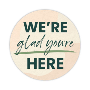 Handheld Sign Foam Boards - Welcome - Glad You're Here - 24" x 24" Circle 