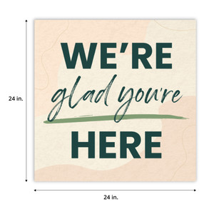 Handheld Sign Foam Boards - Welcome - Glad You're Here - 24" x 24" Square