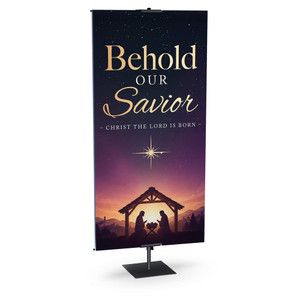 Church Banner - Behold Our Savior Purple Nativity Advent Set - Christ Is Born