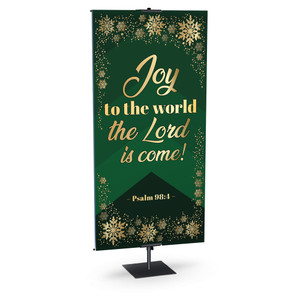 Church Banner - Green and Gold Glory to God Set - Joy To The World