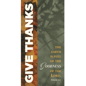 Church Banner - Fall Thanksgiving Singles - Give Thanks Fall Leaves
