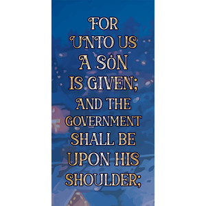 Church Banner - Warm Christmas Scene - For Unto Us