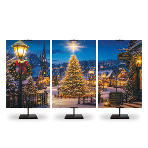 Church Banner - Warm Christmas Scene - Triptych