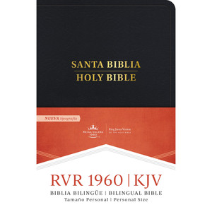 RVR 1960/KJV Biblia Bilingue Tamano Personal, Negro Imitacion Piel con Indice (Edicion 2024) - Case of 16