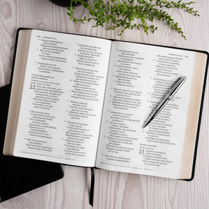 RVR 1960 Biblia Letra Supergigante, Negro con Cafe Simil Piel - Case of 12