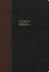 RVR 1960 Biblia Letra Supergigante, Negro con Cafe Simil Piel - Case of 12
