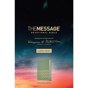 The Message Devotional Bible, Large Print (Imitation Leather, Sage Green), Case of 10