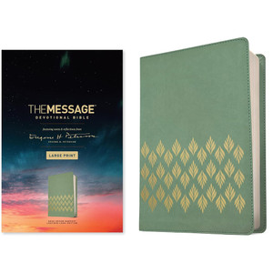 The Message Devotional Bible, Large Print (Imitation Leather, Sage Green), Case of 10