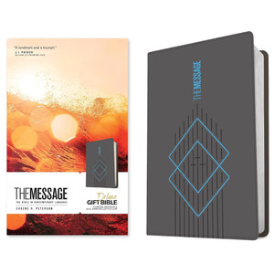 The Message Deluxe Gift Bible (Leather-Look, Charcoal Ascension and Blue Diamonds), Case of 20