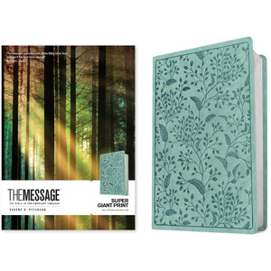 The Message Super Giant Print (Leather-Look, Teal Berries), Case of 8