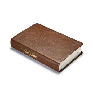 The Message Devotional Bible (Leather-Look, Brown Cross), Case of 16