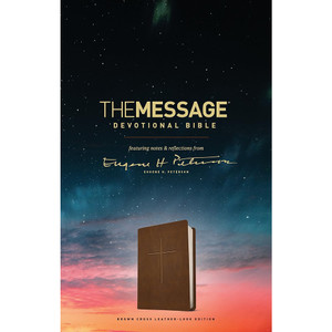 The Message Devotional Bible (Leather-Look, Brown Cross), Case of 16