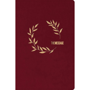 The Message Deluxe Gift Bible, Large Print (Leather-Look, Cranberry Laurels), Case of 16