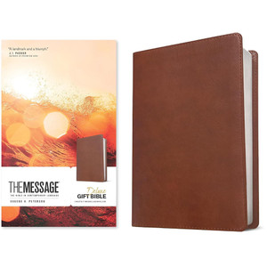 The Message Deluxe Gift Bible (Leather-Look, Chestnut Brown)