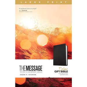 The Message Deluxe Gift Bible, Large Print (Leather-Look, Textured Black)