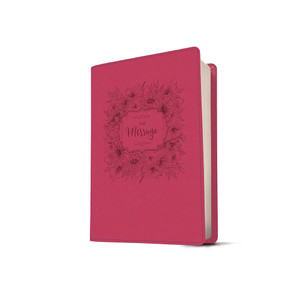 The Message Large Print (Leather-Look, Dusty Rose Floral), Case of 12