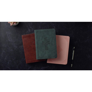 ESV Large Print Value Compact Bible (TruTone, Quiet Forest, Celtic Cross Design) - Case of 28