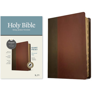 KJV Personal Size Giant Print Bible, Filament Enabled, Indexed (LeatherLike, Brown/Mahogany, Red Letter) - Case of 16