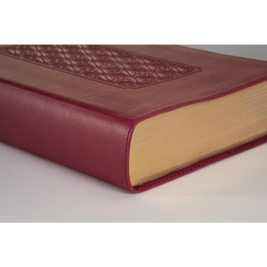 KJV Personal Size Giant Print Bible, Filament Enabled (LeatherLike, Diamond Frame Cranberry, Red Letter) - Case of 16