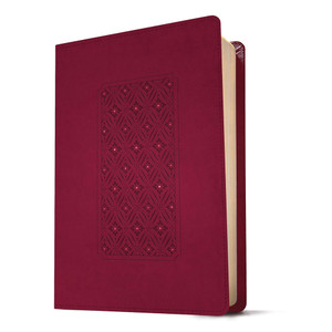 KJV Personal Size Giant Print Bible, Filament Enabled (LeatherLike, Diamond Frame Cranberry, Red Letter) - Case of 16