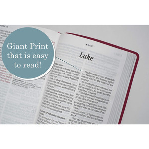 KJV Personal Size Giant Print Bible, Filament Enabled (LeatherLike, Diamond Frame Cranberry, Red Letter) - Case of 16