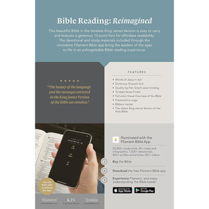 KJV Personal Size Giant Print Bible, Filament Enabled, Indexed (LeatherLike, Floral Leaf Teal, Red Letter) - Case of 16