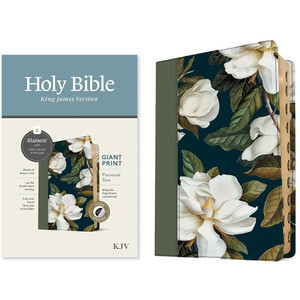 KJV Personal Size Giant Print Bible, Filament-Enabled, Indexed (LeatherLike, Magnolia Sage Green, Red Letter) - Case of 16