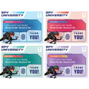 Staff Appreciation Postcards (Pack of 40) - Printer-friendly, Avery template 3263 - Spy U VBS 2027 by Answers