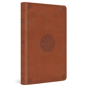 ESV Large Print Thinline Bible (TruTone, English Saddle, Emblem Design) - Case of 14
