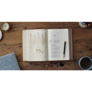 ESV Illuminated Bible, Art Journaling Edition (TruTone, Nubuck Caramel, 1 Chronicles 16:34 Design) - Case of 8