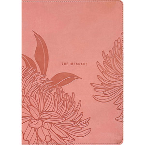 The Message Deluxe Gift Bible, Large Print (Leather-Look, Dusty Pink Floral) - Case of 16