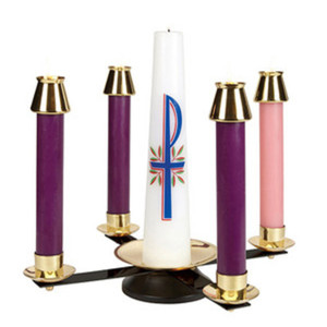 Wrought Iron Brass Advent Wreath 18" Diameter Wrought Iron Brass Advent Wreath 18" Diameter