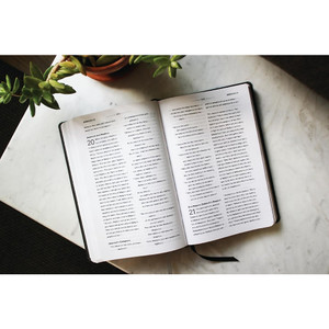 NIV Clear Focus Bible, Leathersoft (Charcoal Brown) - Case of 8