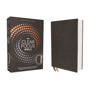 NIV Clear Focus Bible, Leathersoft (Charcoal Brown) - Case of 8