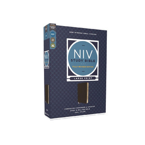 NIV Study Bible, Fully Revised Edition (Study Deeply. Believe Wholeheartedly) Large Print, Bonded Leather, Black, Red Letter, Comfort Print - Case of 6