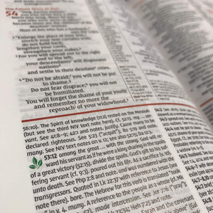 NIV Study Bible, Fully Revised Edition, Large Print, Bonded Leather, Black, Red Letter, Thumb Indexed