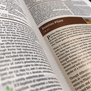NIV Study Bible, Fully Revised Edition, Large Print, Bonded Leather, Black, Red Letter, Thumb Indexed