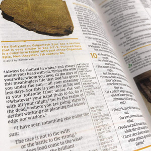 NIV Study Bible, Fully Revised Edition, Large Print, Bonded Leather, Black, Red Letter, Thumb Indexed