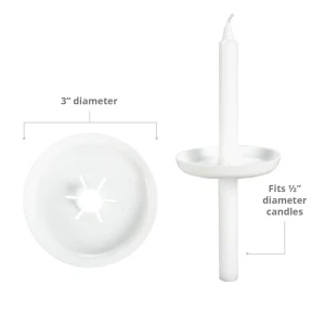 Candlelight Service Set - 5.75" Candles & Plastic Disc Drip Protectors (Set of 50)