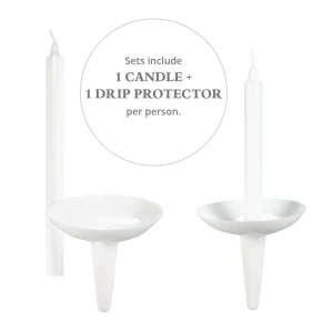 Candlelight Service Set - 5.75" Candles & Plastic Holders (Set of 50)